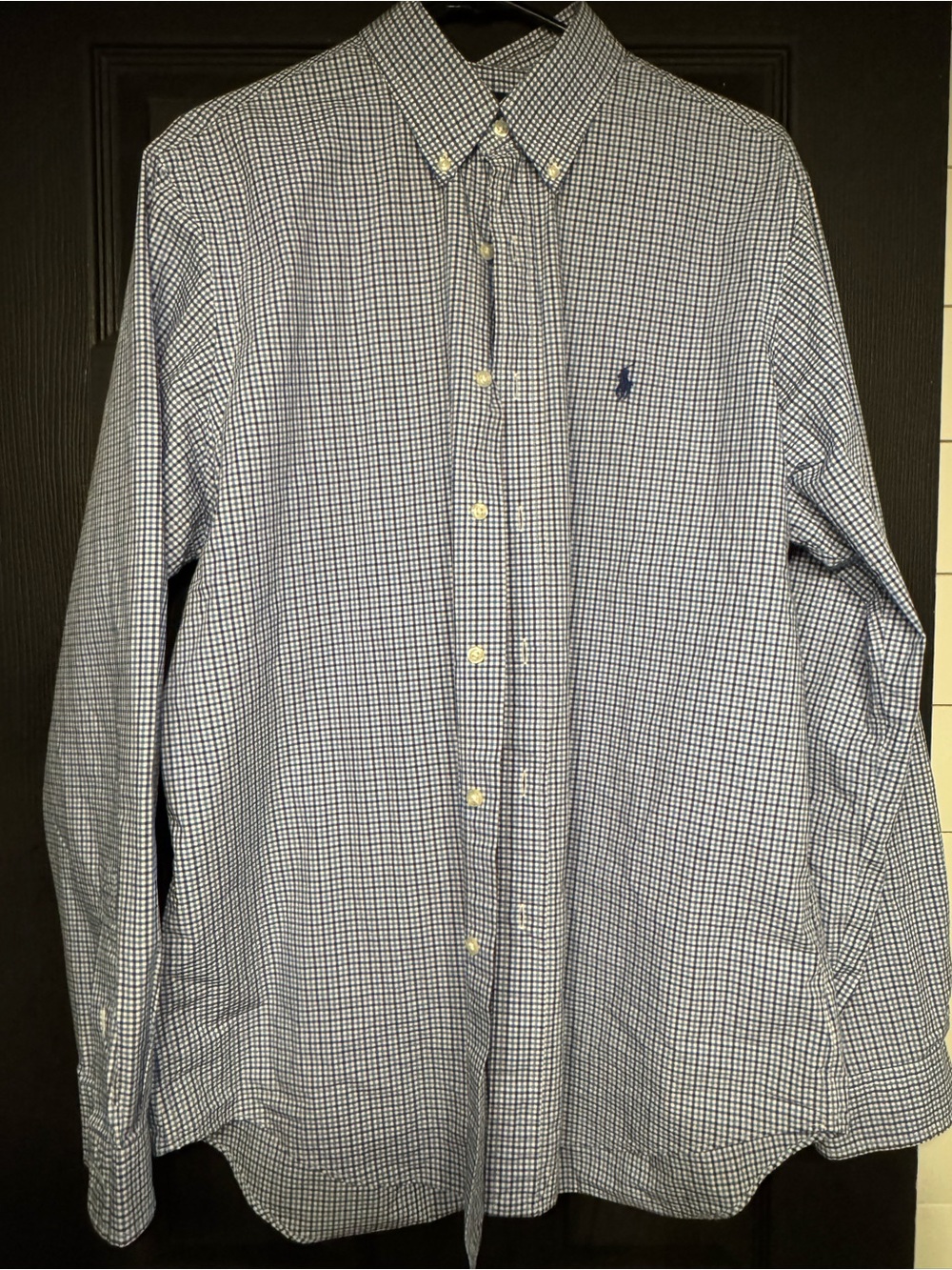 Ralph Lauren Blue & White Check Button-Down Shirt